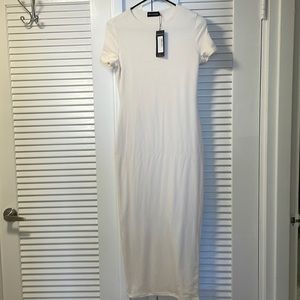 Jersey short sleeve Cream MIDI Dress size 4